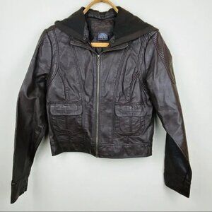 Jou Jou || Brown Jacket w/Removable Hood; Size L